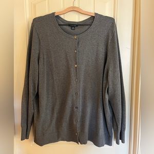 Grey Lands End Cardigan 2x